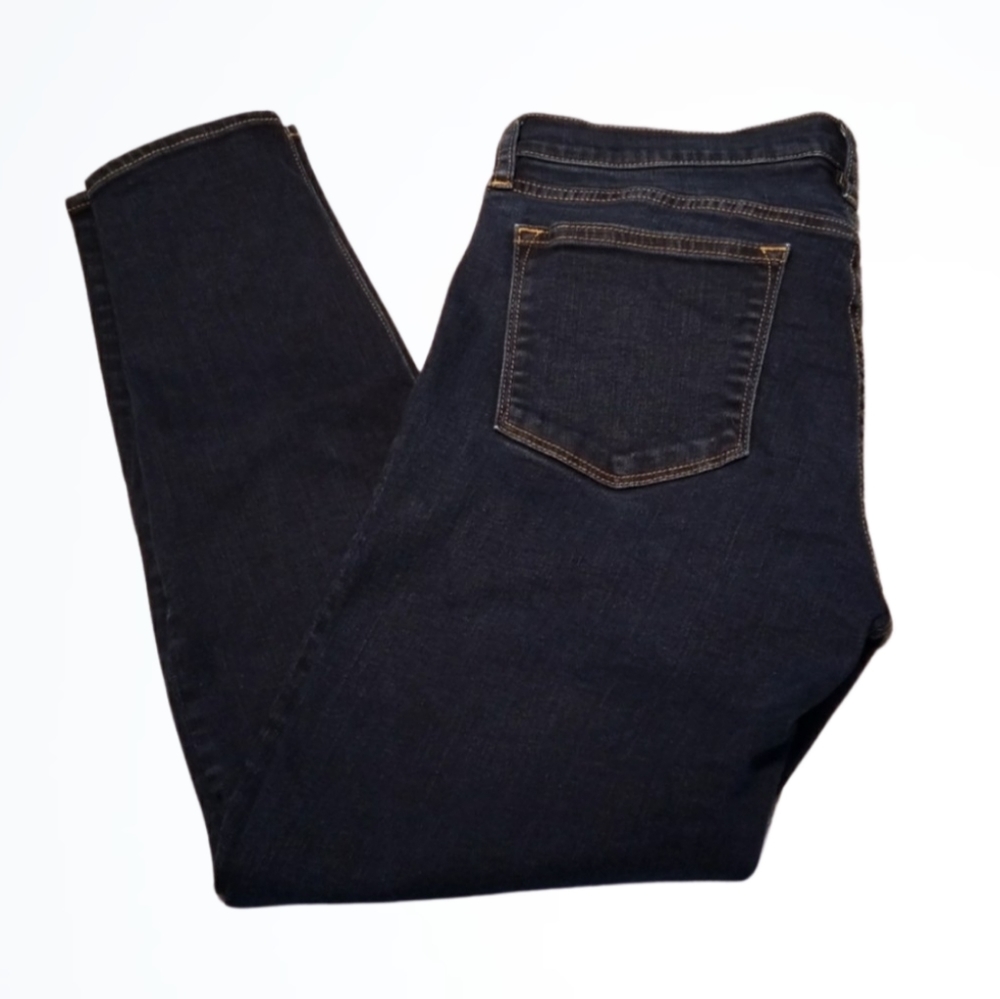 J.Crew Mid Rise Dark Wash Tapered Stretch Cropped Ankle Jeans Size 29 Waist 30